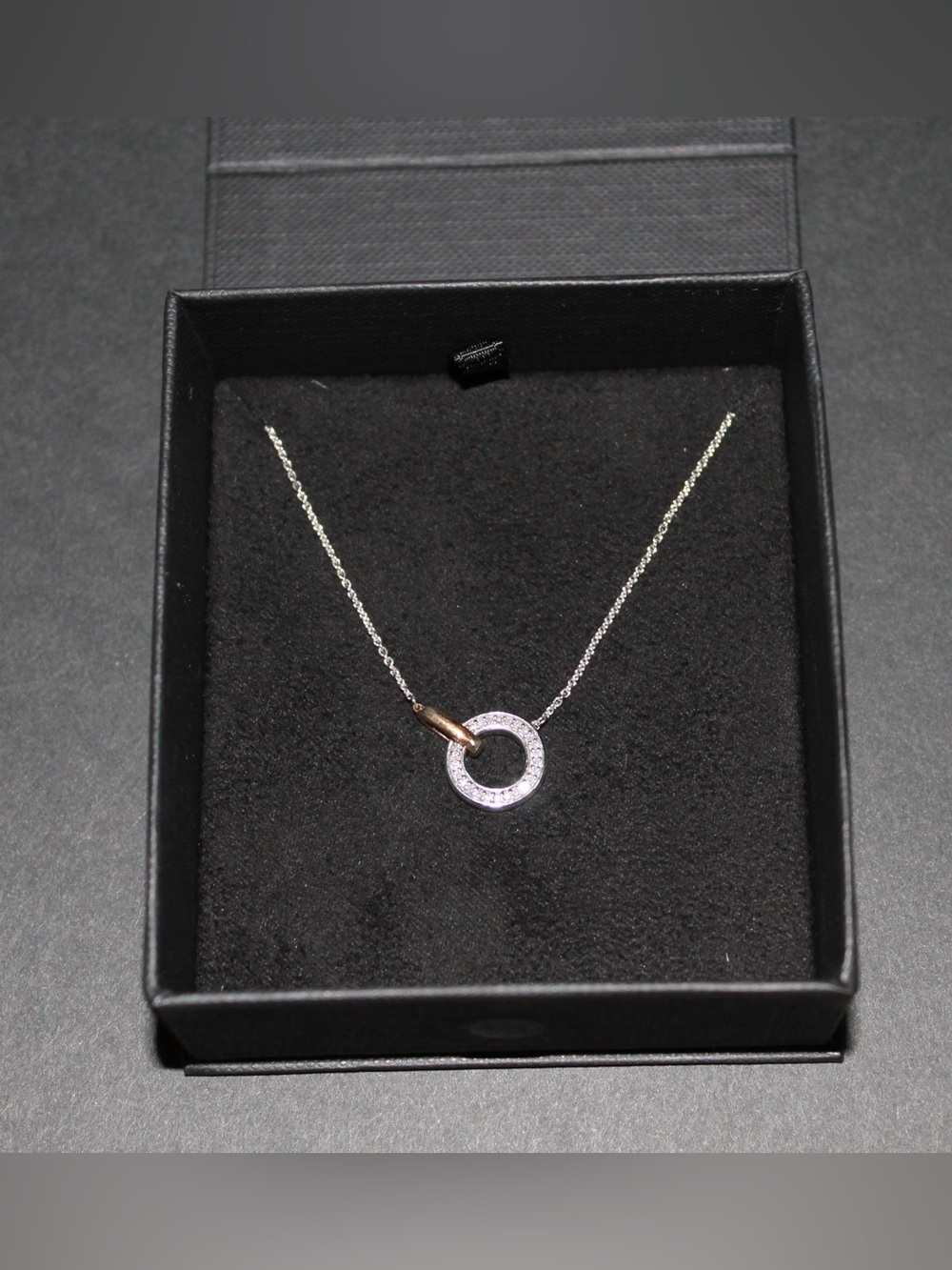 Fred Meyer Jewelers Circle Pendant Necklace - Silver with Gold Accent
